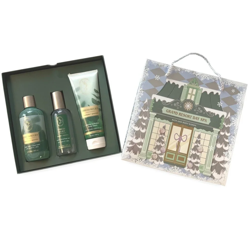 Bath and Body Works Aromatherapy Stress Relief Eucalyptus Spearmint Gift Box Set